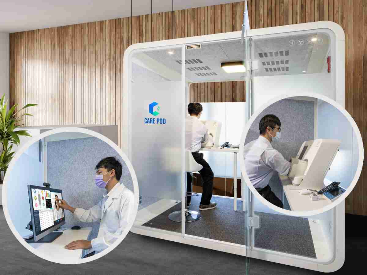 达擎于医疗科技展中展出＂远距诊疗舱＂，，，，以因应医疗数字化及社会高龄化趋势下、、、复诊及慢性病患等族群对于远距看诊需求逐渐升高所推出的创新整合方案。。。多功能合一、、、、高隐私性的远距诊疗舱可根据病患端与医师端的不同需求，，，，提供弹性化及客制化功能，，，，节省医生和病患的精力及时间